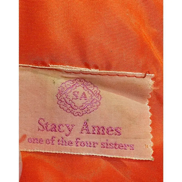 Vintage Stacy Ames Tweed Windowpane Sheath Dress Burnt Orange size 14 - Picture 13 of 16